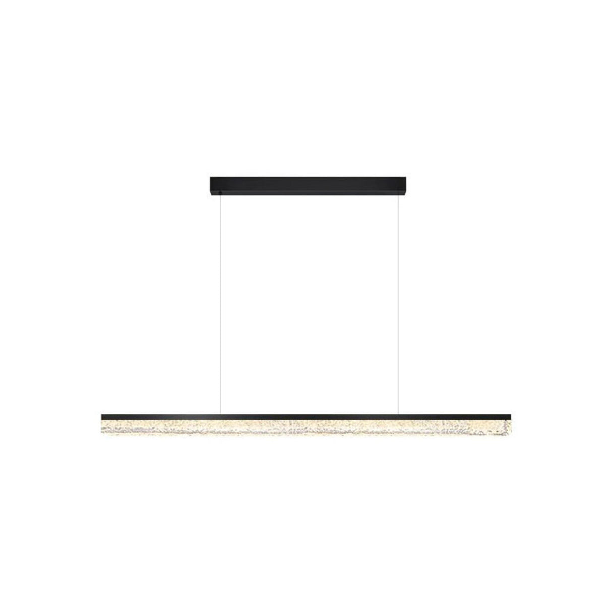 Modern Simple Black Linear Metal Island Pendant Light Image - 5