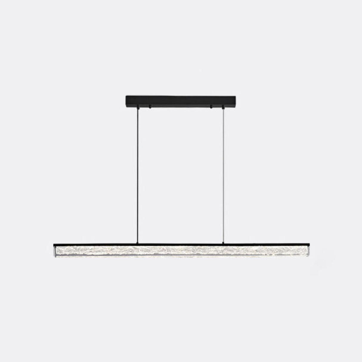 Modern Simple Black Linear Metal Island Pendant Light Image - 6