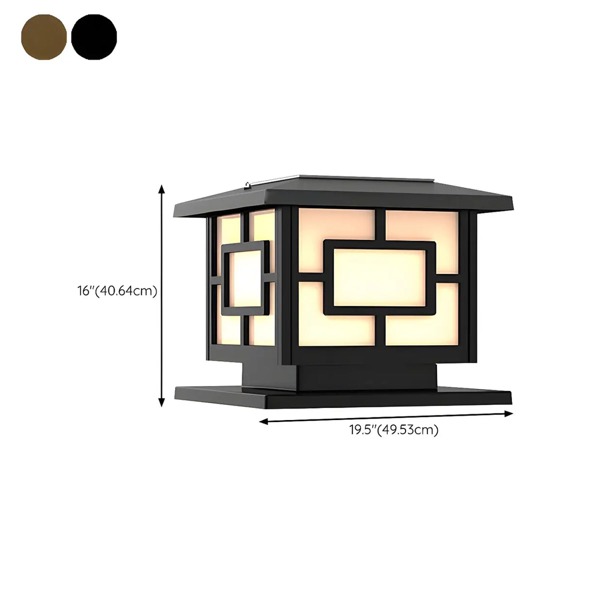 Modern Simple Black Solar Outdoor Square Pillar Lamp Image - 19