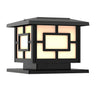 Modern Simple Black Solar Outdoor Square Pillar Lamp Image - 2