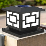 Modern Simple Black Solar Outdoor Square Pillar Lamp Image - 6