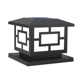 Modern Simple Black Solar Outdoor Square Pillar Lamp Image - 8