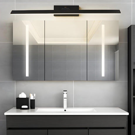 Modern Simple Black Strip LED Bathroom Vanity Light Image - 1