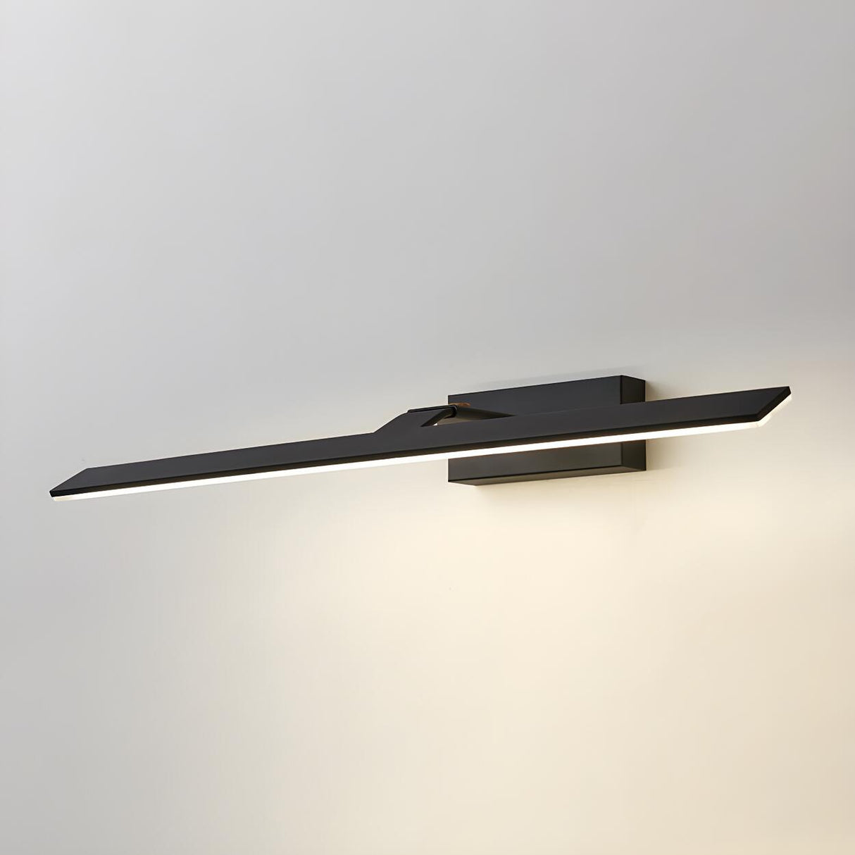 Modern Simple Black Strip LED Bathroom Vanity Light Image - 2