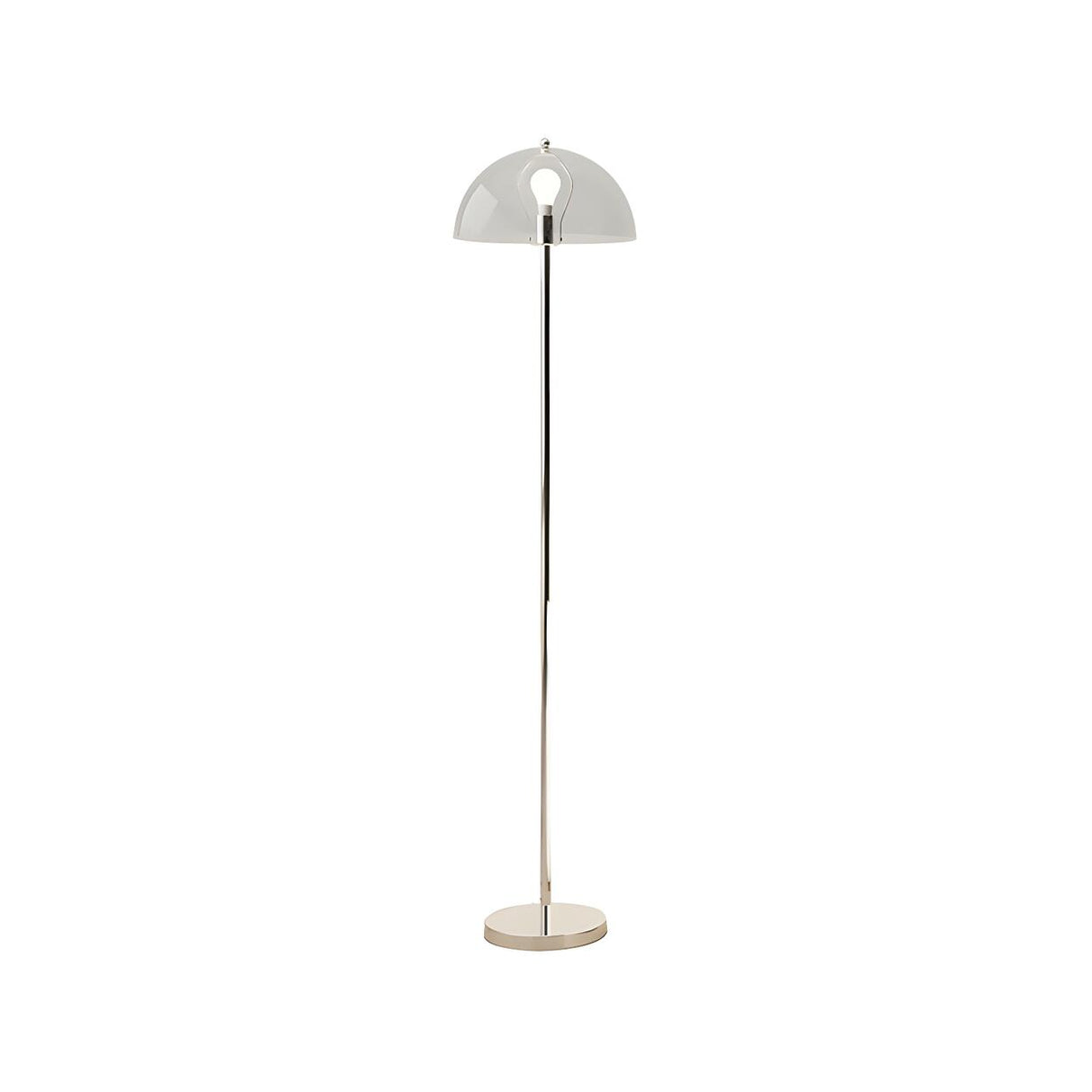 Modern Simple Blue Bowl Chrome Metal Floor Lamp Image - 13