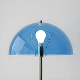 Modern Simple Blue Bowl Chrome Metal Floor Lamp Image - 6