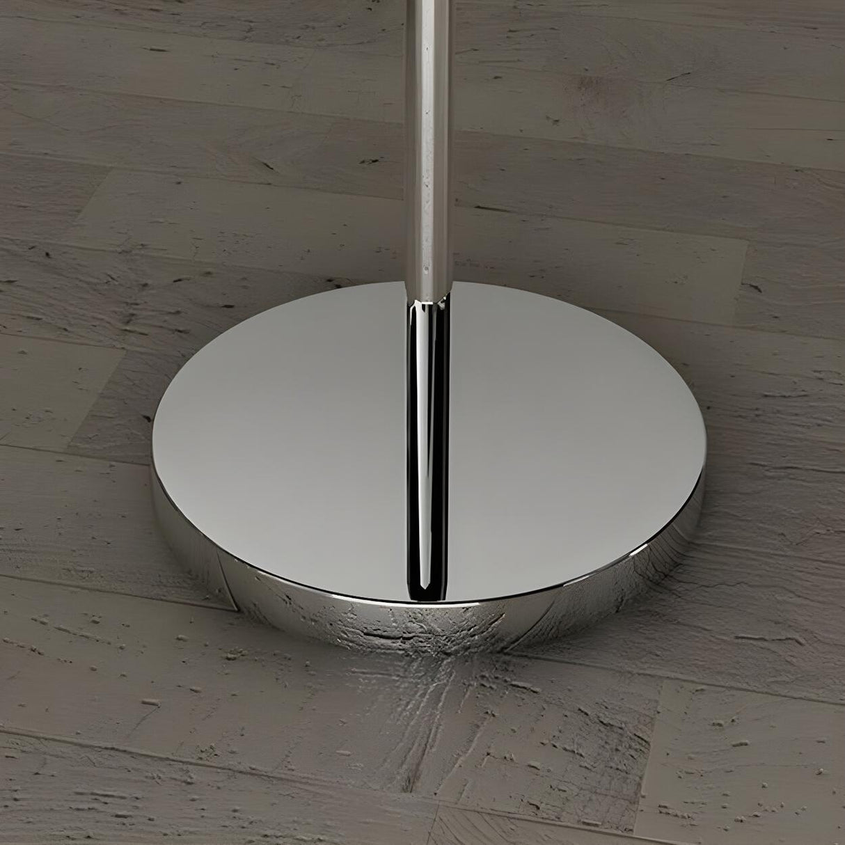 Modern Simple Blue Bowl Chrome Metal Floor Lamp Image - 7