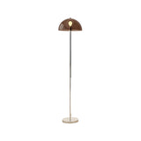 Modern Simple Blue Bowl Chrome Metal Floor Lamp Image - 9