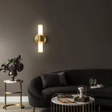 Modern Simple Brass Cylinder LED Metal Vanity Light Image - 1