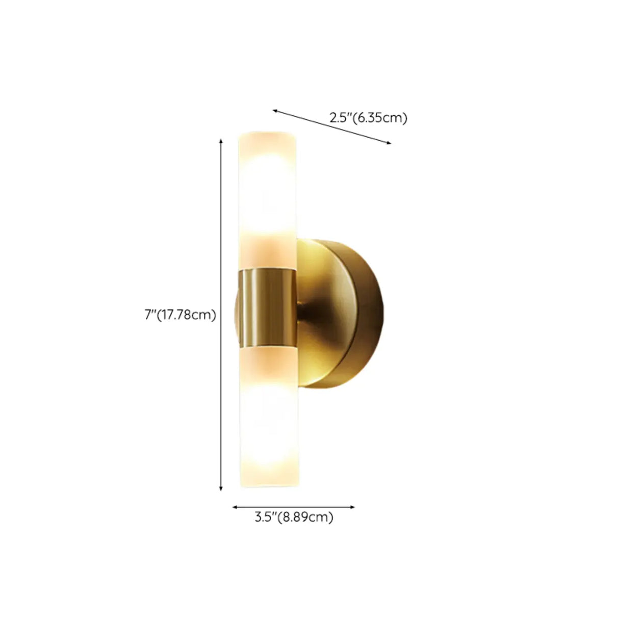 Modern Simple Brass Cylinder LED Metal Vanity Light Image - 13