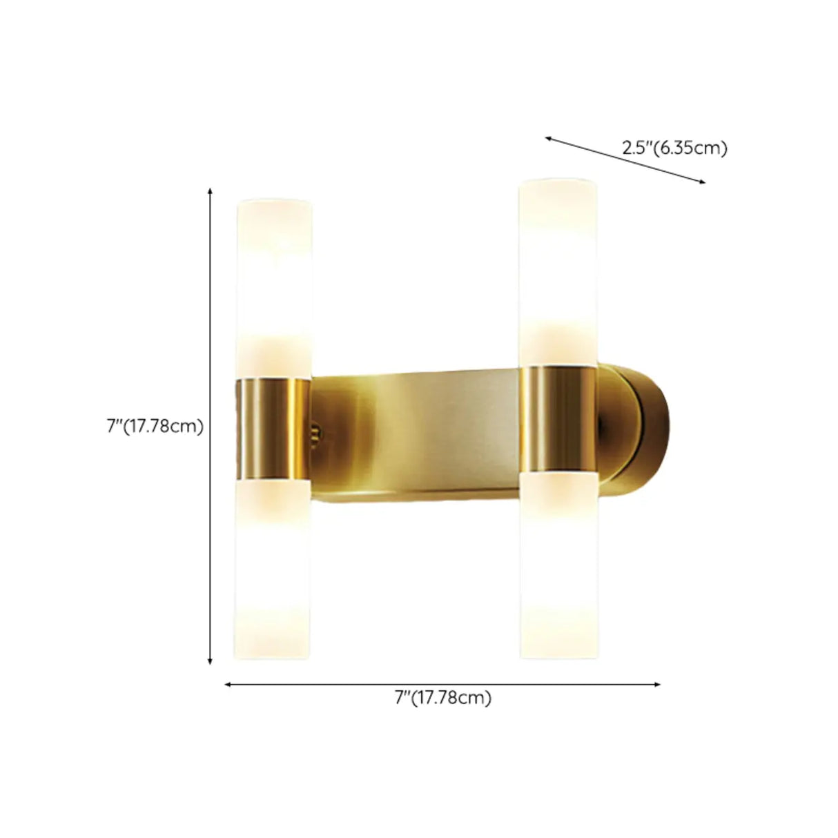 Modern Simple Brass Cylinder LED Metal Vanity Light Image - 14