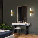 Modern Simple Brass Cylinder LED Metal Vanity Light Image - 4