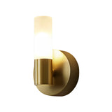 Modern Simple Brass Cylinder LED Metal Vanity Light Image - 5