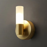 Modern Simple Brass Cylinder LED Metal Vanity Light Image - 6