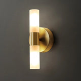 Modern Simple Brass Cylinder LED Metal Vanity Light Image - 7