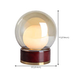 Modern Simple Bulb Shape Double Glass Shade Table Lamp #size