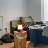 Modern Simple Bulb Shape Double Glass Shade Table Lamp Image - 4