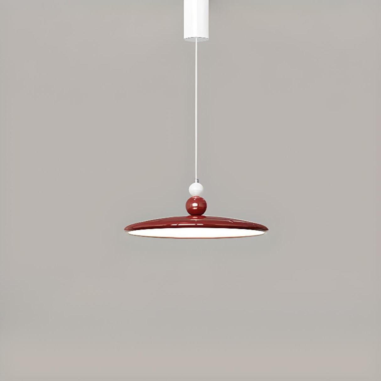 Modern Simple Ceramic Colorful Disc LED Pendant Light Image - 11