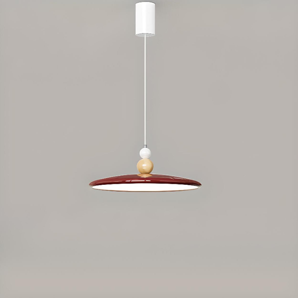 Modern Simple Ceramic Colorful Disc LED Pendant Light Image - 12