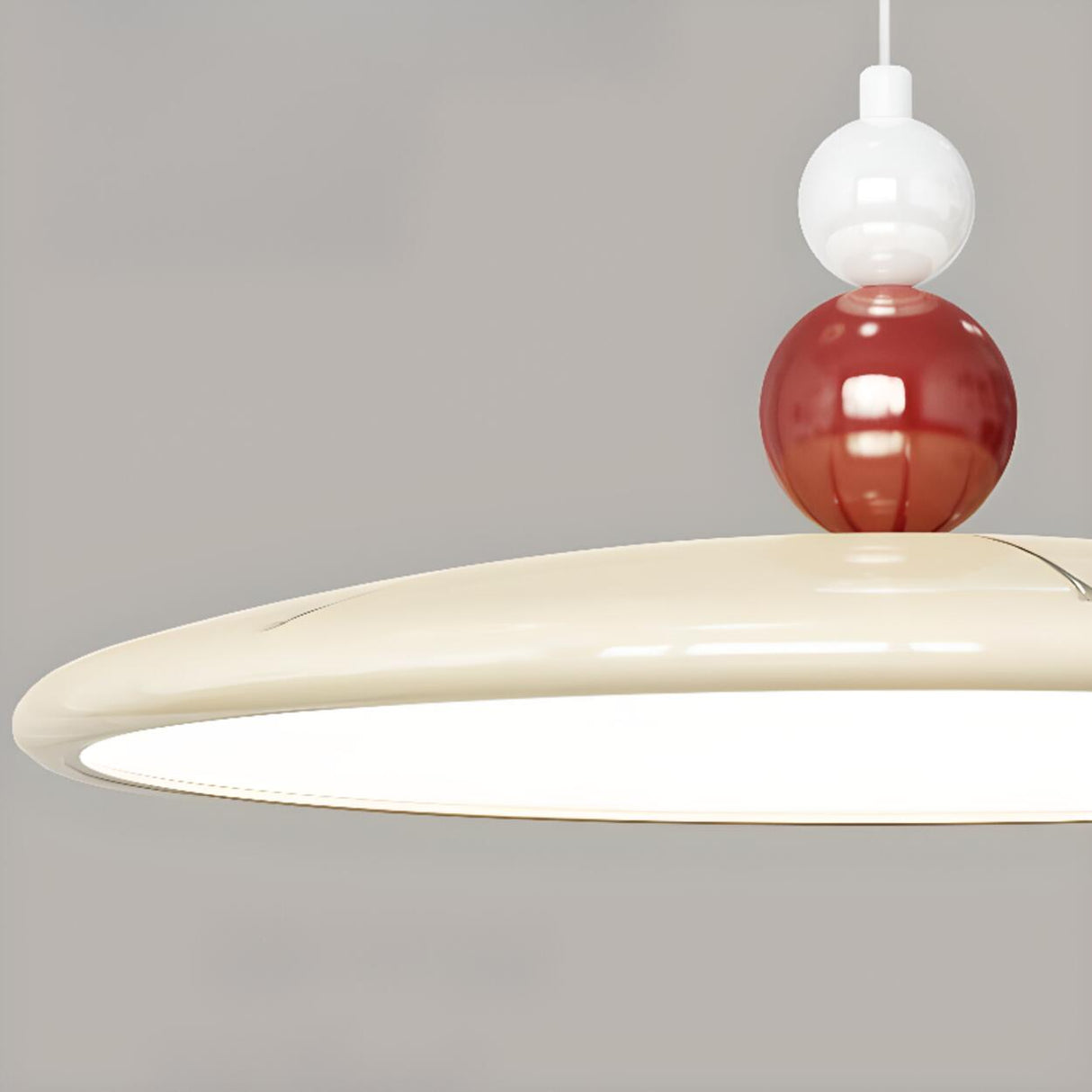 Modern Simple Ceramic Colorful Disc LED Pendant Light Image - 19