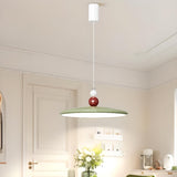 Modern Simple Ceramic Colorful Disc LED Pendant Light Image - 2