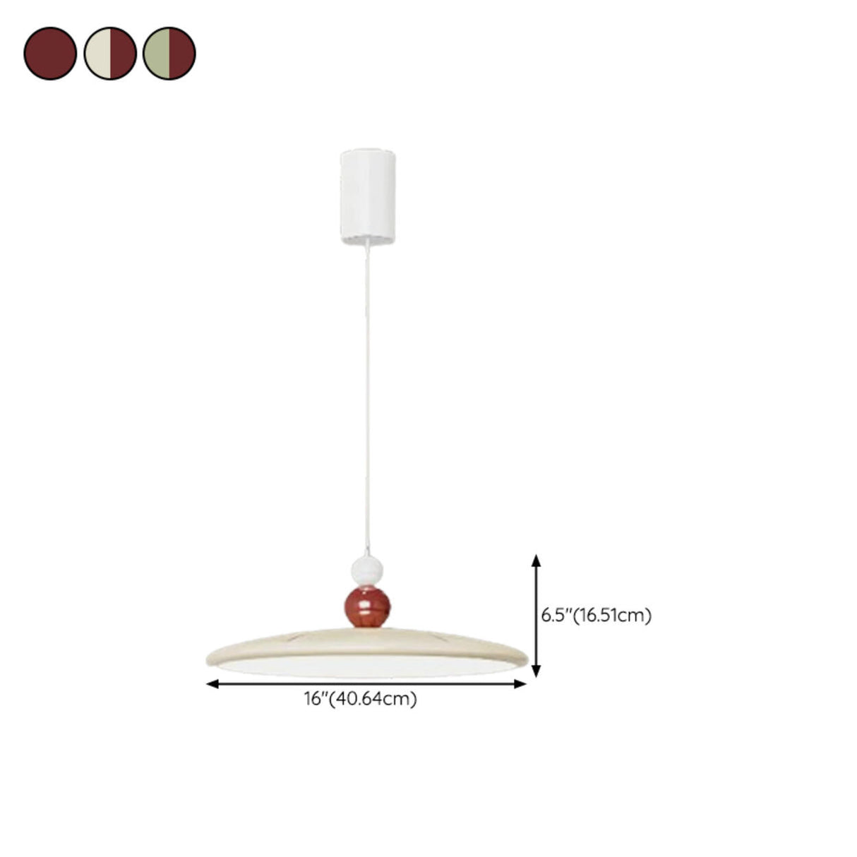 Modern Simple Ceramic Colorful Disc LED Pendant Light 