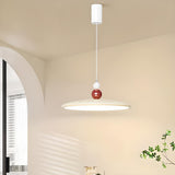 Modern Simple Ceramic Colorful Disc LED Pendant Light Image - 4