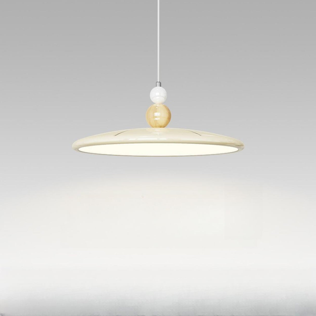 Modern Simple Ceramic Colorful Disc LED Pendant Light Image - 6