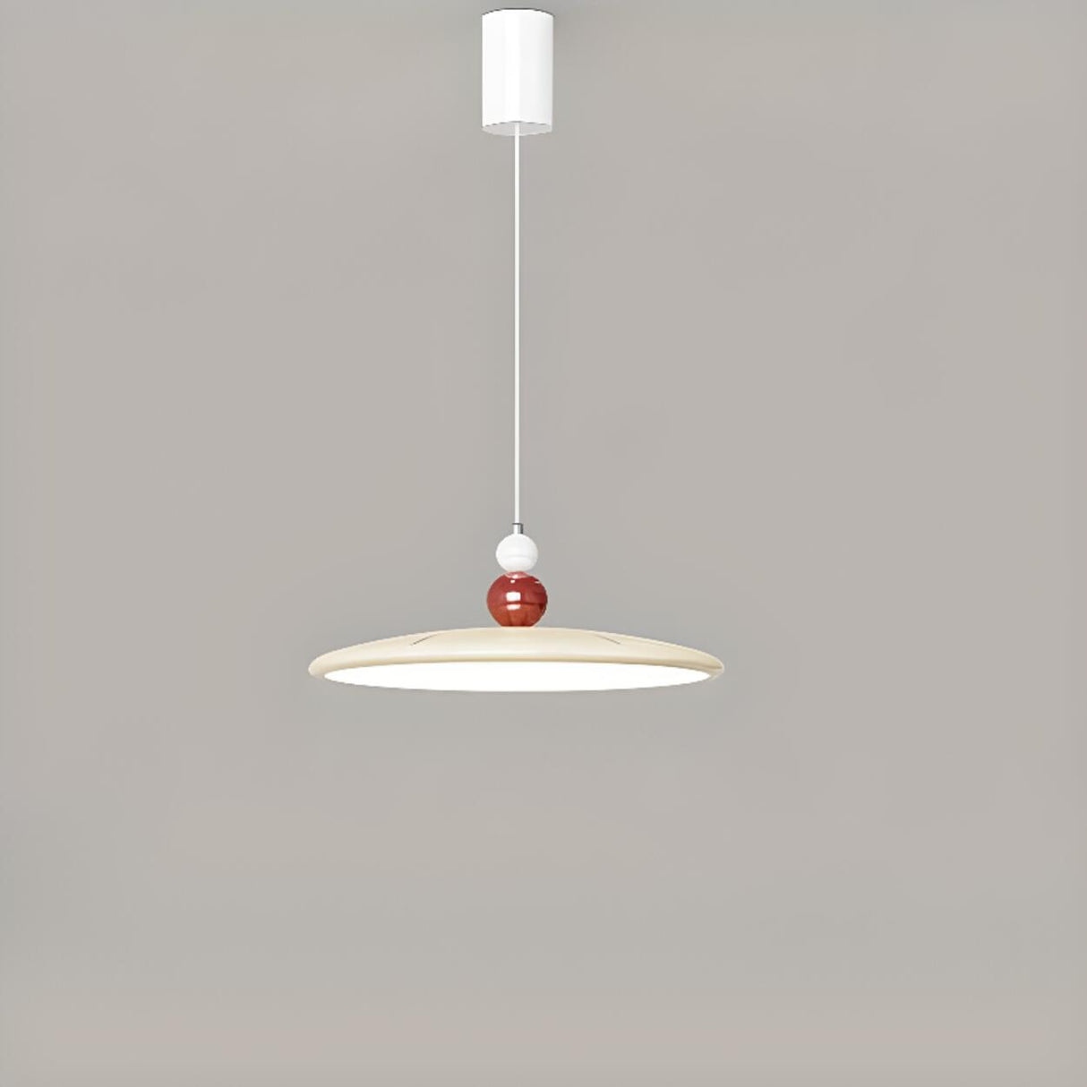 Modern Simple Ceramic Colorful Disc LED Pendant Light Image - 7