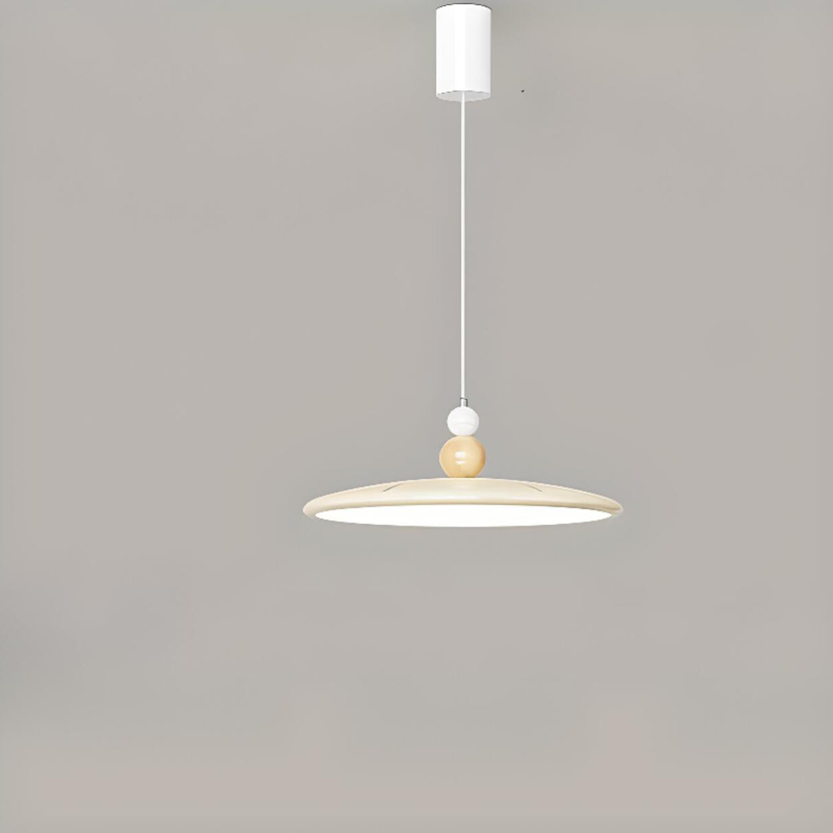 Modern Simple Ceramic Colorful Disc LED Pendant Light Image - 8