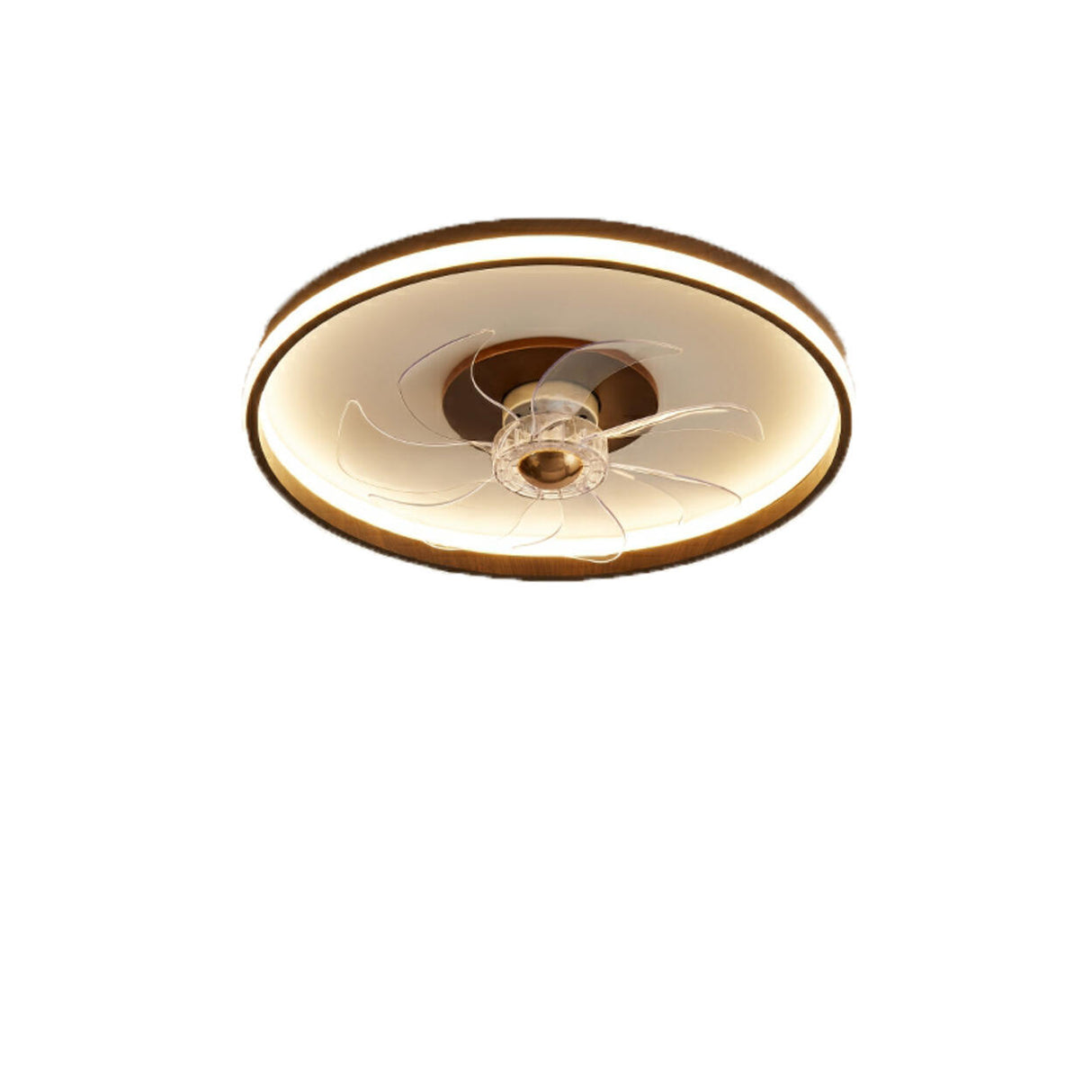 Modern Simple Circular Flush Ceiling Fan with Light Image - 5