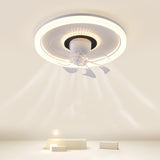 Modern Simple Clear 7 Blade Geometric Ceiling Fan Light Image - 1