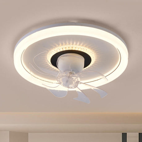 Modern Simple Clear 7 Blade Geometric Ceiling Fan Light Image - 2