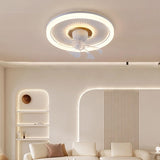 Modern Simple Clear 7 Blade Geometric Ceiling Fan Light Image - 4