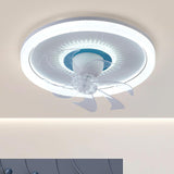 Modern Simple Clear 7 Blade Geometric Ceiling Fan Light Image - 9