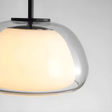 Modern Simple Clear Glass Drum Dining Room Pendant Light Image - 11