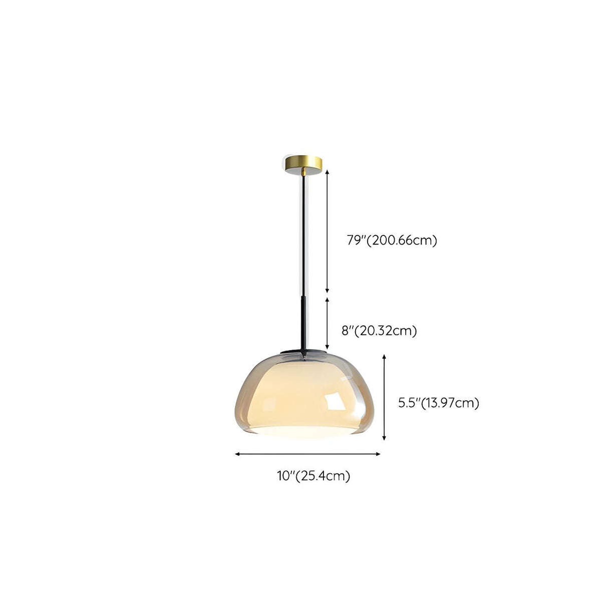 Modern Simple Clear Glass Drum Dining Room Pendant Light 