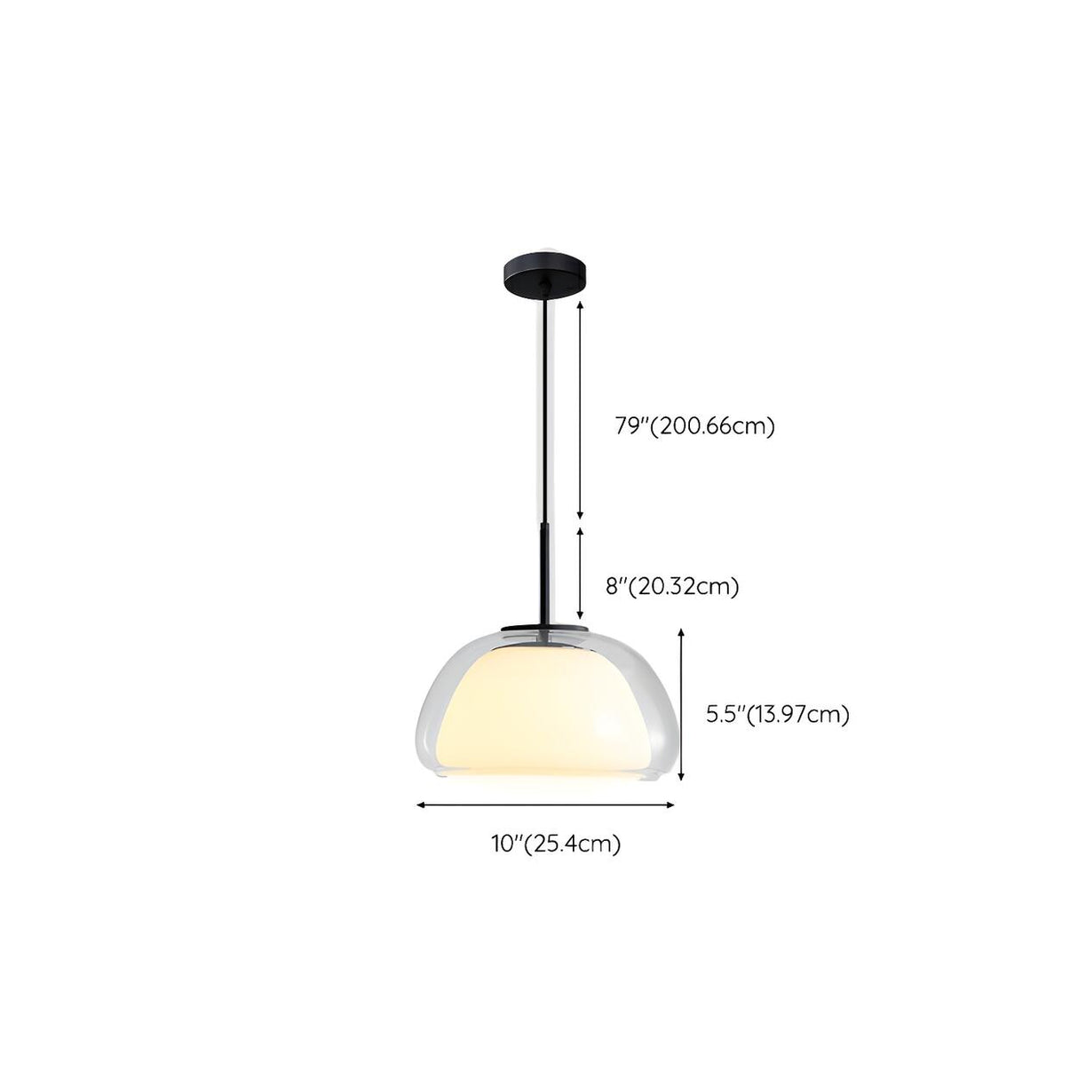 Modern Simple Clear Glass Drum Dining Room Pendant Light Image - 14