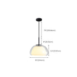 Modern Simple Clear Glass Drum Dining Room Pendant Light Image - 14