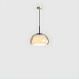 Modern Simple Clear Glass Drum Dining Room Pendant Light Image - 3