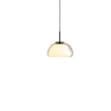 Modern Simple Clear Glass Drum Dining Room Pendant Light Image - 8