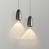 Modern Simple Colorful Oval Aluminum Pendant Light Image - 11