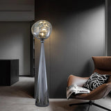 Modern Simple Column Sculptural Globe Floor Lamp Image - 6