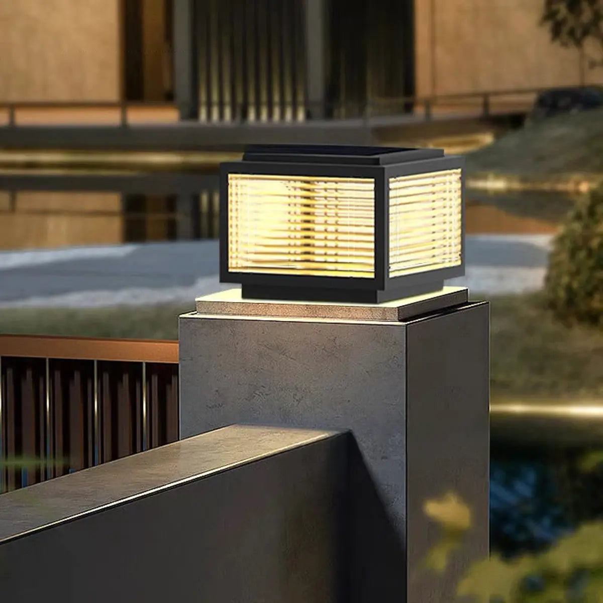 Modern Simple Cube Aluminum Outdoor Pillar Table Light Image - 1