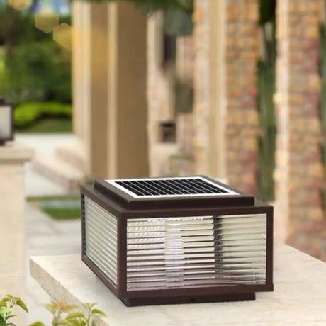 Modern Simple Cube Aluminum Outdoor Pillar Table Light Image - 2