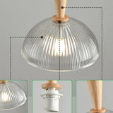 Modern Simple Dome Glass Dining Room Pendant Light Image - 4