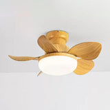 Modern Simple Flower 5 Blade Ceiling Fan with LED Light Image - 2