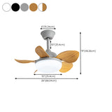 Modern Simple Flower 5 Blade Ceiling Fan with LED Light #size