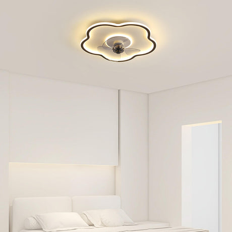 Modern Simple Flower Shaped Ceiling Fan with LED Light Image - 1