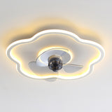 Modern Simple Flower Shaped Ceiling Fan with LED Light Image - 12